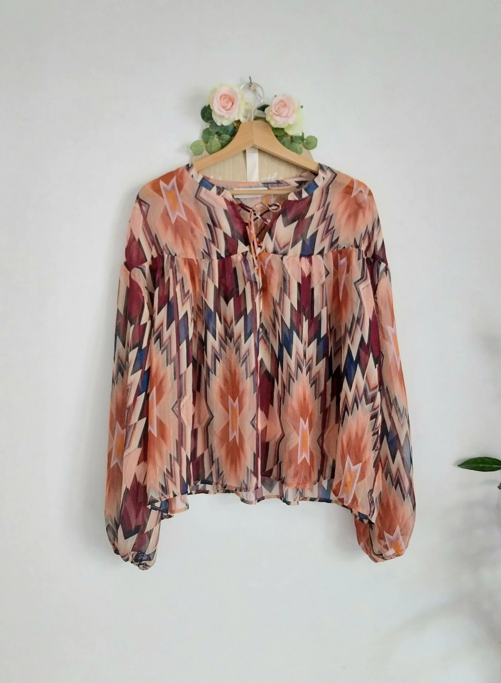 Magnifique blouse ample imprimé art déco filament doré Promod Taille 40/42